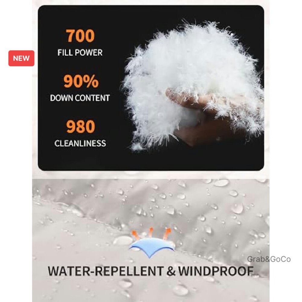 Down Puffer Jacket Lightweight Hooded Winter Coat… - image 5